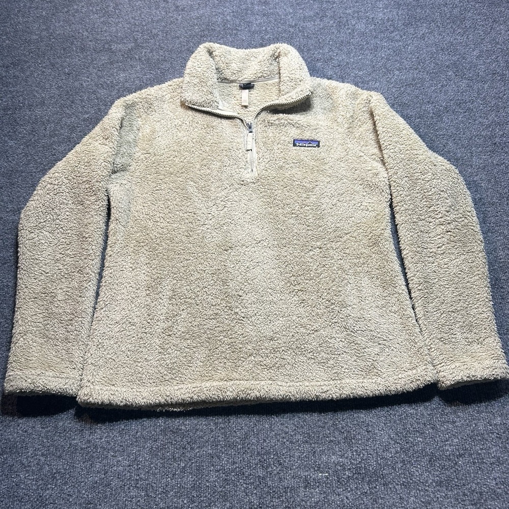 Patagonia Women's Los Gatos 1/4-Zip Fleece Pullover Sherpa Shroom Taupe Fuzzy M - Picture 2 of 7